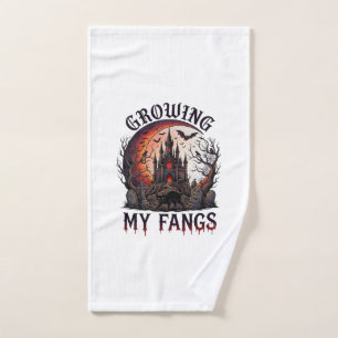 Growing Fangs Halloween Haunted Castle Black Cat M Hand Towel