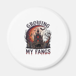 Growing Fangs Halloween Haunted Castle Black Cat M Magnet