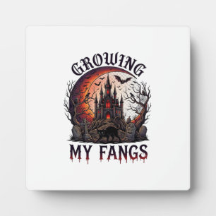 Growing Fangs Halloween Haunted Castle Black Cat M Plaque