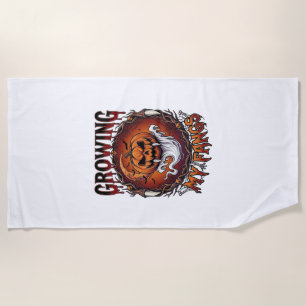 Growing Fangs Vampire Pumpkin Ghost Bats Skulls Beach Towel