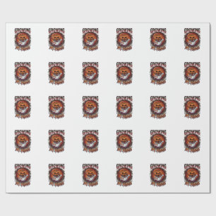 Growing Fangs Vampire Pumpkin Ghost Bats Skulls Wrapping Paper