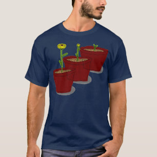 Growing Flower Potted Plant Design Garden and Natu T-Shirt