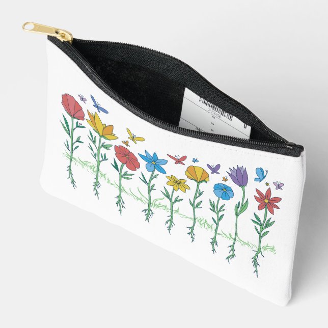 Growing flowers design accessory pouch (Open)