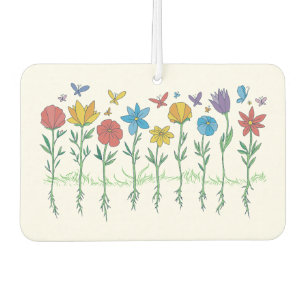 Growing flowers design car air freshener