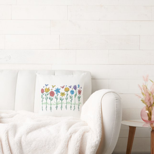 Growing flowers design cushion (Couch)