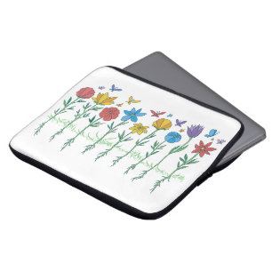 Growing flowers design laptop sleeve
