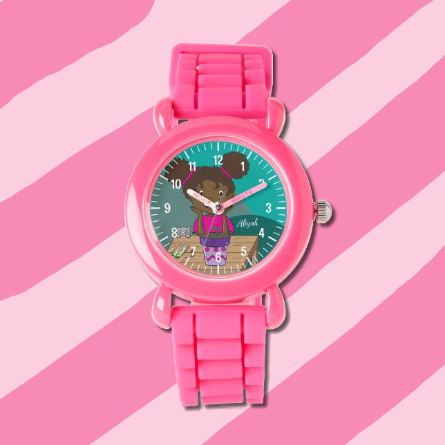 Growing Girl Pink Watch with Name (Creator Uploaded)