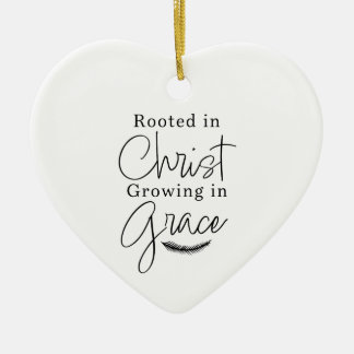 Growing in Grace Black and White Heart Christmas Ceramic Tree Decoration