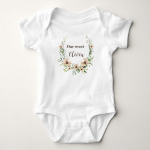 Growing like a weed, Delicate Botanical,  Baby Bodysuit