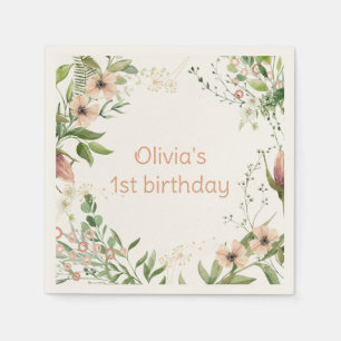 Growing like a weed first birthday, napkin