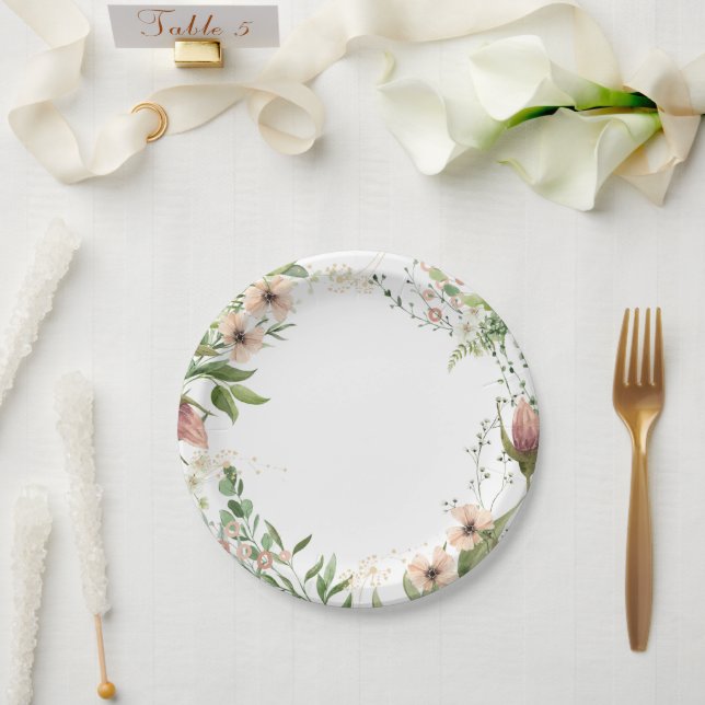 Growing like a weed first birthday, paper plate (Wedding)