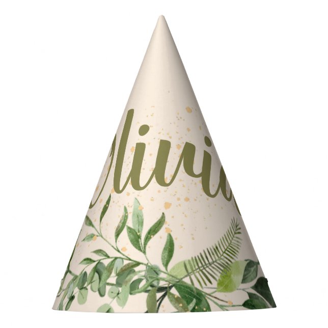 Growing Like a Weed, floral, Party Hat (Front)