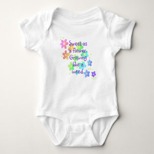 "Growing like a weed" Funny Rainbow Baby Bodysuit
