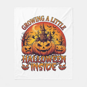 Growing Little Halloween Inside Pumpkins Haunted C Fleece Blanket