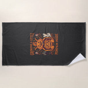 Growing Little Pumpkin Inside Halloween Pumpkins G Beach Towel