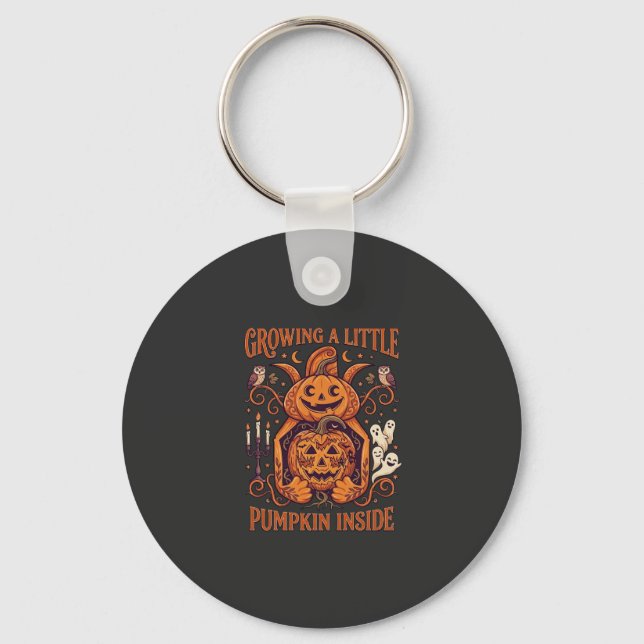Growing Little Pumpkin Inside Halloween Pumpkins G Key Ring (Front)