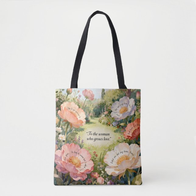 Growing Love: Botanical Mom Tote Bag (Front)