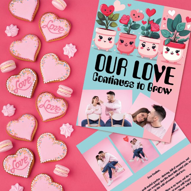 Growing Love Potted Plants Valentine's Day Holiday Card (Creator Uploaded)