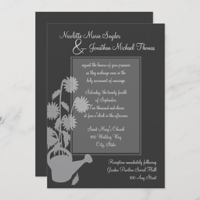 Growing Love Wedding Invitation (Front/Back)