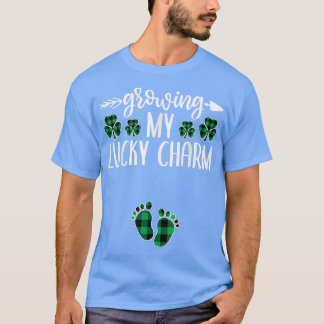 Growing Lucky Charm Pregnancy Announcement St Patr T-Shirt