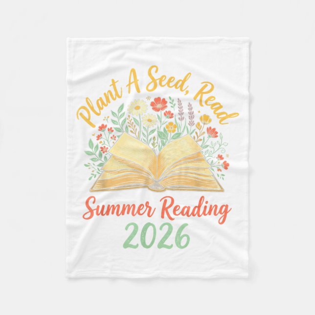Growing Minds Summer Reading 2026 Plant A Seed Fleece Blanket (Front)