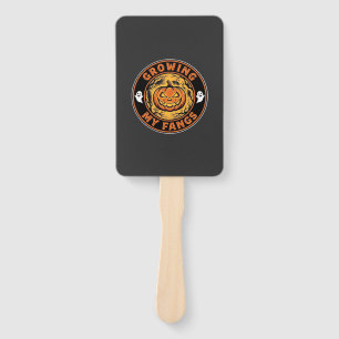 Growing My Fangs Halloween Pumpkin Ghost Design_1 Hand Fan