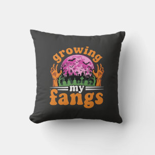 Growing My Fangs Halloween Vampire Design_1 Cushion
