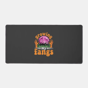Growing My Fangs Halloween Vampire Design_1 Desk Mat