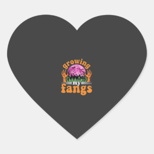 Growing My Fangs Halloween Vampire Design_1 Heart Sticker