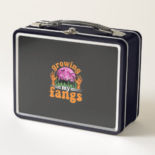 Growing My Fangs Halloween Vampire Design_1 Metal Lunch Box