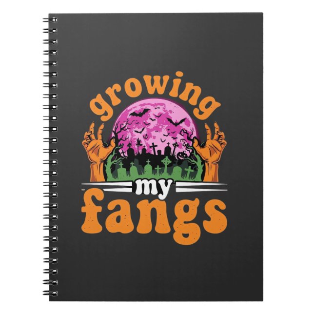 Growing My Fangs Halloween Vampire Design_1 Notebook (Front)