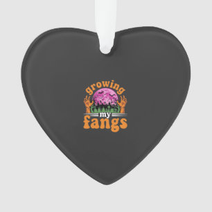 Growing My Fangs Halloween Vampire Design_1 Ornament