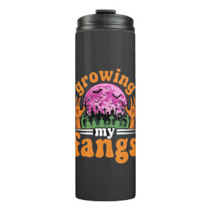 Growing My Fangs Halloween Vampire Design_1 Thermal Tumbler