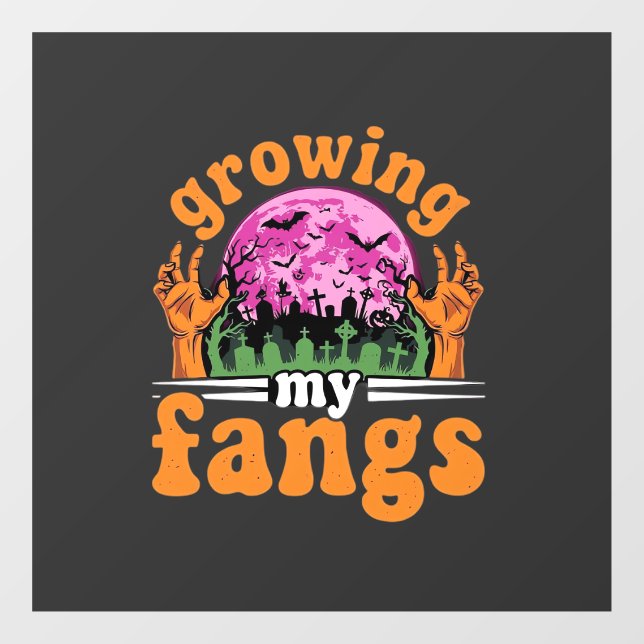 Growing My Fangs Halloween Vampire Design_1 Window Cling (Sheet)