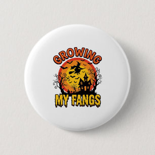Growing My Fangs Vintage Halloween Vampire Shirt_1 6 Cm Round Badge