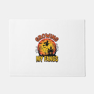 Growing My Fangs Vintage Halloween Vampire Shirt_1 Doormat