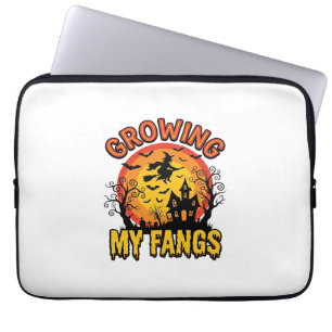 Growing My Fangs Vintage Halloween Vampire Shirt_1 Laptop Sleeve
