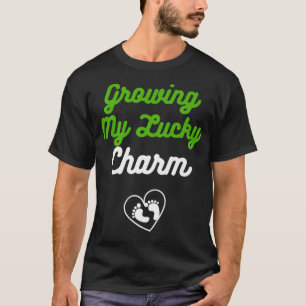 Growing My Lucky Charm Baby Designs For Pregnancy T-Shirt