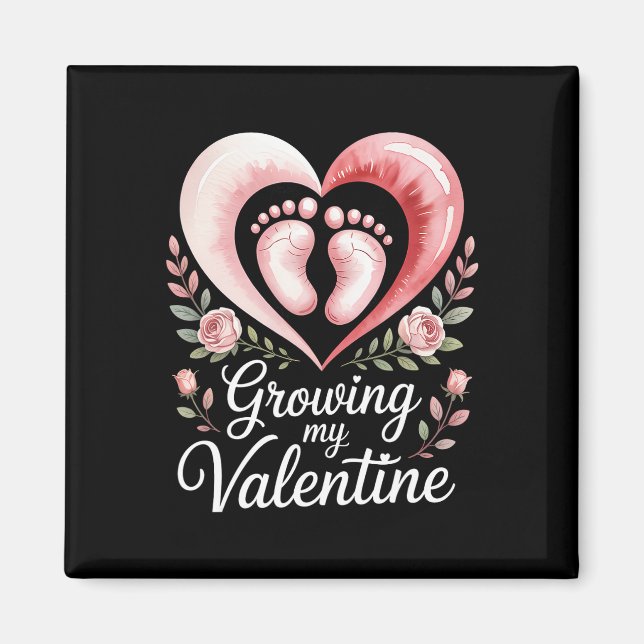 Growing My Valentine By Feet Heart Art  Magnet (Front)