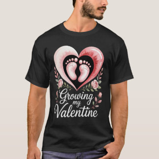 Growing My Valentine By Feet Heart Art  T-Shirt