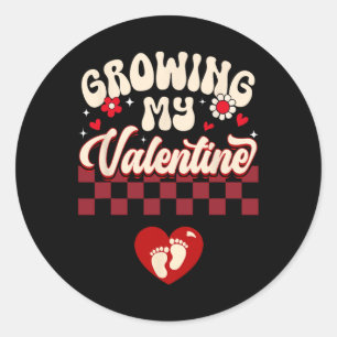 Growing My Valentine New Mum Valentines Pregnancy  Classic Round Sticker