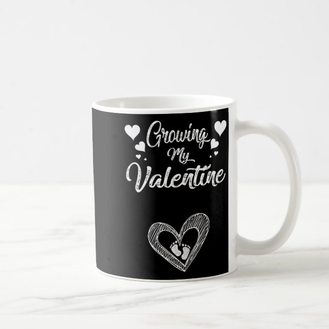 Growing My Valentine Pregnancy New Mom Valentines  Coffee Mug (Right)