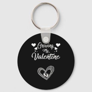 Growing My Valentine Pregnancy New Mom Valentines  Key Ring