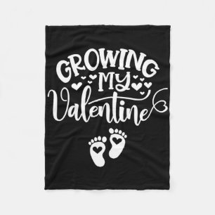 Growing My Valentine Pregnancy Pregnant New Mom Va Fleece Blanket