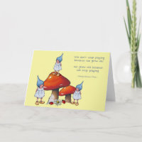 Growing Older Birthday, Fantasy Art: Cute Gnomes