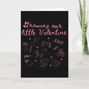 Growing Our Little Valentine Pregnancy Announcemen Card