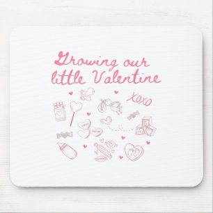 Growing Our Little Valentine Pregnancy Announcemen Mouse Mat