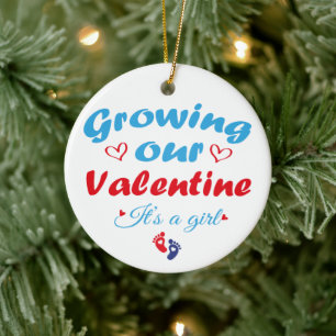 Growing Our Valentine It's A Girl New Pregnancy Ceramic Tree Decoration