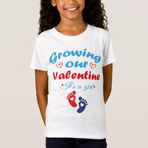 Growing Our Valentine It's A Girl New Pregnancy T-Shirt