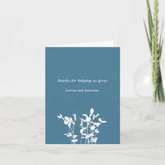 Growing plant blue business modern thank you card